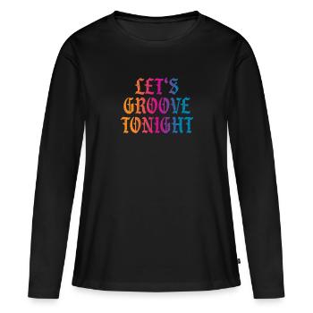 Grooveons ce soir - T-shirt manches longues Premium bio Femme - noir - Devant - Julia (174cm)