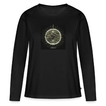 Boule DISCO - T-shirt manches longues Premium bio Femme - noir - Devant - Julia (174cm)