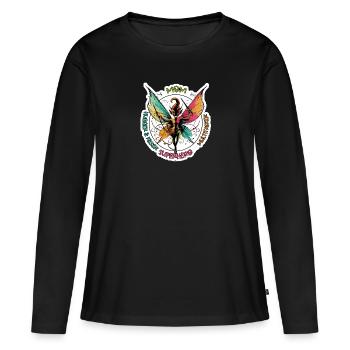 MOM and Mothers - T-shirt manches longues Premium bio Femme - noir - Devant - Julia (174cm)