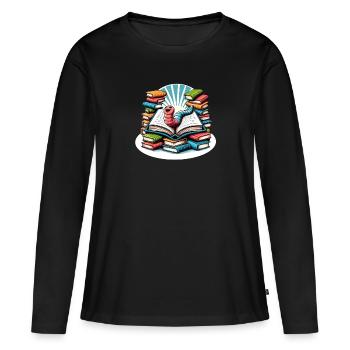Flipped Worlds – A Book Full of Magic - Women's Premium Organic Long Sleeve Shirt - black - Front - Julia (174cm)