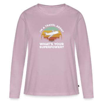 I'm a Travel agent What is your Superpower - Women's Premium Organic Long Sleeve Shirt - dusky pink - Front - Julia (174cm)