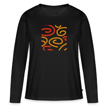 Spiral - T-shirt manches longues Premium bio Femme - noir - Devant - Julia (174cm)
