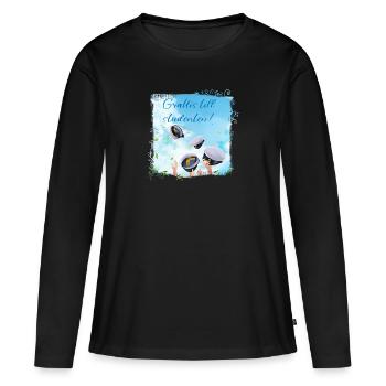 Abschlussfeier 2024 Abiturfeier - Frauen Premium Bio Langarmshirt - Schwarz - Vorne - Julia (174cm)