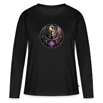 Balance der Mächte - Frauen Premium Bio Langarmshirt - Schwarz - Vorne - Julia (174cm)