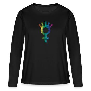 Frauenpower - Frauen Premium Bio Langarmshirt - Schwarz - Vorne - Julia (174cm)