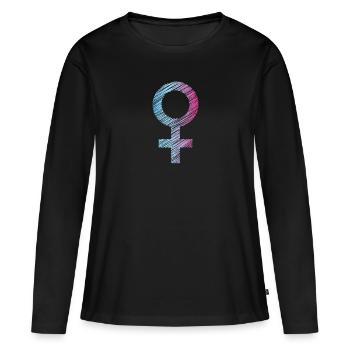 Frauenpower - Frauen Premium Bio Langarmshirt - Schwarz - Vorne - Julia (174cm)