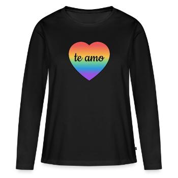 Te amo I love you auf Spanisch - Frauen Premium Bio Langarmshirt - Schwarz - Vorne - Julia (174cm)