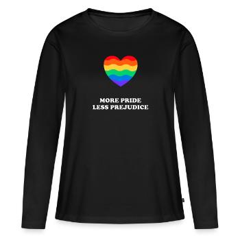 More Pride Less Prejudice LGBTQ Gay Pride - Women's Premium Organic Long Sleeve Shirt - black - Front - Julia (174cm)