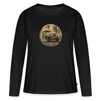 Toyo Land Cruiser Bestseller Les légendes ne meurent jamais 4x4 - T-shirt manches longues Premium bio Femme - noir - Devant - Julia (174cm)