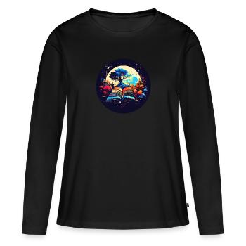 Dreamy reading experience - Women's Premium Organic Long Sleeve Shirt - black - Front - Julia (174cm)