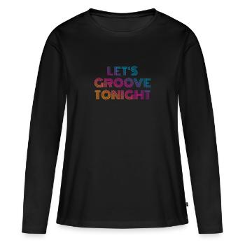 Grooveons ce soir - T-shirt manches longues Premium bio Femme - noir - Devant - Julia (174cm)