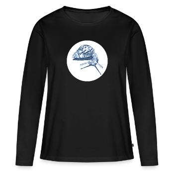snail with shadow scribble art - Frauen Premium Bio Langarmshirt - Schwarz - Vorne - Julia (174cm)