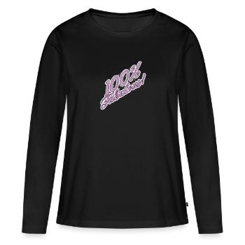 100% fabuleux - T-shirt manches longues Premium bio Femme - noir - Devant - Julia (174cm)