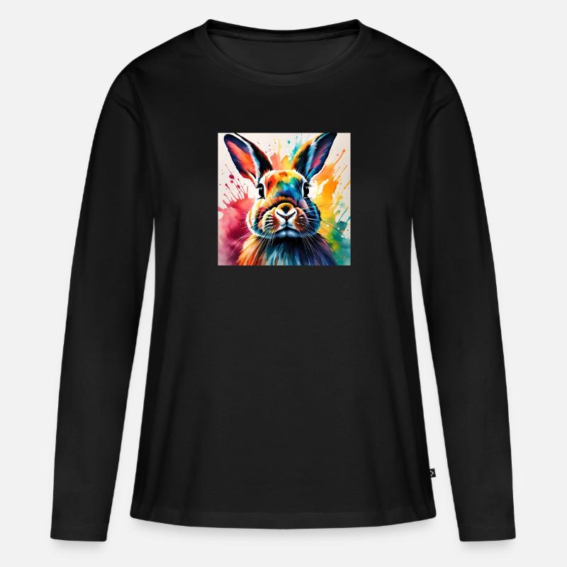 Hare - Women's Premium Organic Long Sleeve Shirt - black