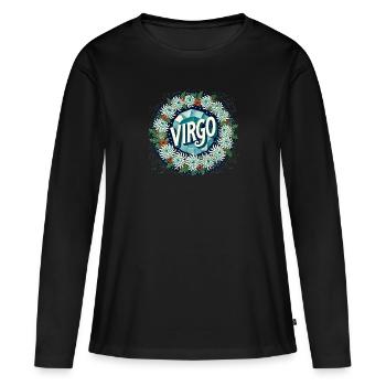 Vierge - T-shirt manches longues Premium bio Femme - noir - Devant - Julia (174cm)