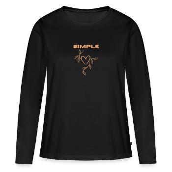 Simple Rose 🌹 - Frauen Premium Bio Langarmshirt - Schwarz - Vorne - Julia (174cm)