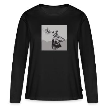Deaths Deer - Women's Premium Organic Long Sleeve Shirt - black - Front - Julia (174cm)