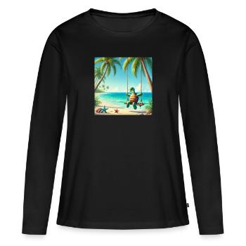Rocker - Women's Premium Organic Long Sleeve Shirt - black - Front - Julia (174cm)
