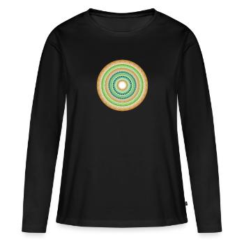 Mandala - Women's Premium Organic Long Sleeve Shirt - black - Front - Julia (174cm)