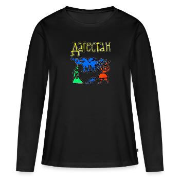 Dagestanische Folklore - Frauen Premium Bio Langarmshirt - Schwarz - Vorne - Julia (174cm)
