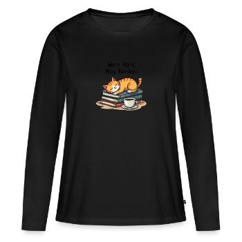 HART ARBEITEN, HÄRTER SCHLAFEN - Frauen Premium Bio Langarmshirt - Schwarz - Vorne - Julia (174cm)