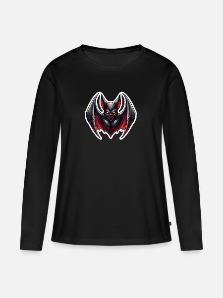 Flughund - Frauen Premium Bio Langarmshirt - Schwarz