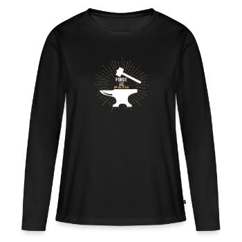 Tracez votre propre chemin - T-shirt manches longues Premium bio Femme - noir - Devant - Julia (174cm)