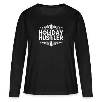 Holiday Hustler - Women's Premium Organic Long Sleeve Shirt - black - Front - Julia (174cm)