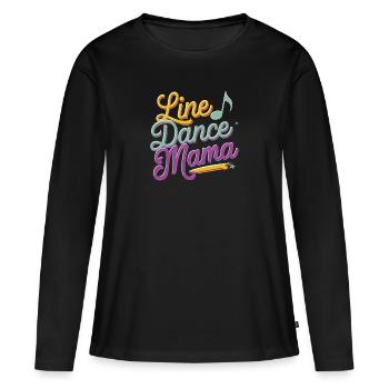 Mama tanzt Line Dance Line Dancing Mom - Frauen Premium Bio Langarmshirt - Schwarz - Vorne - Julia (174cm)