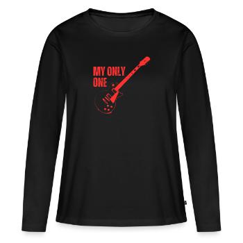 Mon seul - T-shirt manches longues Premium bio Femme - noir - Devant - Julia (174cm)
