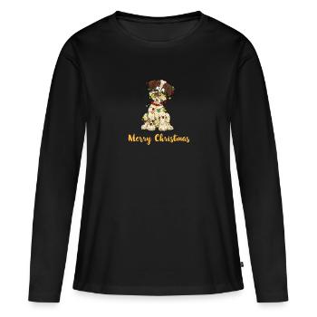 Guirlandes lumineuses - T-shirt manches longues Premium bio Femme - noir - Devant - Julia (174cm)
