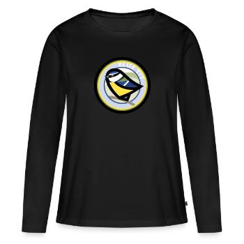 Mésange bleue - T-shirt manches longues Premium bio Femme - noir - Devant - Julia (174cm)