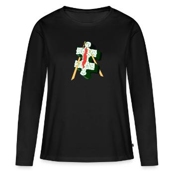 MORCEAU DE SUSHI - T-shirt manches longues Premium bio Femme - noir - Devant - Julia (174cm)