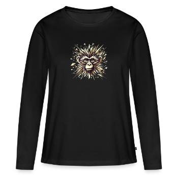 Éclats de Jungle - T-shirt manches longues Premium bio Femme - noir - Devant - Julia (174cm)
