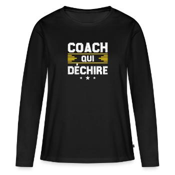 Coach Who - Women's Premium Organic Long Sleeve Shirt - black - Front - Julia (174cm)