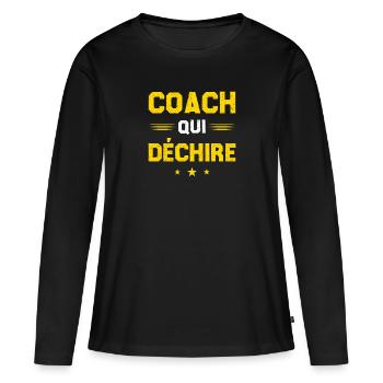 Coach Who - Women's Premium Organic Long Sleeve Shirt - black - Front - Julia (174cm)