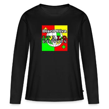 Disco Diva Italo Edition - Frauen Premium Bio Langarmshirt - Schwarz - Vorne - Julia (174cm)