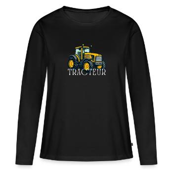 Traktor / Traktor / Traktor - Frauen Premium Bio Langarmshirt - Schwarz - Vorne - Julia (174cm)