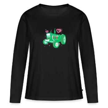 Traktor / Traktor / Traktor - Frauen Premium Bio Langarmshirt - Schwarz - Vorne - Julia (174cm)