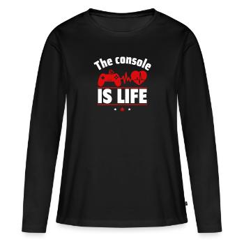 The console is life - Women's Premium Organic Long Sleeve Shirt - black - Front - Julia (174cm)