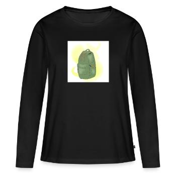 Sac à dos de montagne - T-shirt manches longues Premium bio Femme - noir - Devant - Julia (174cm)