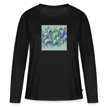 Flowing harmony - Women's Premium Organic Long Sleeve Shirt - black - Front - Julia (174cm)