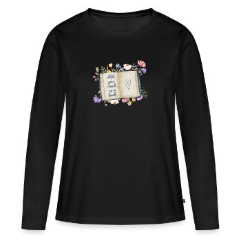 All you need is a book - Frauen Premium Bio Langarmshirt - Schwarz - Vorne - Julia (174cm)