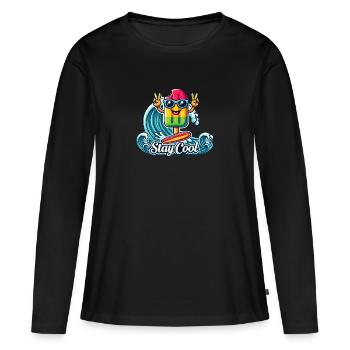 Stay Cool - Summer Vibes - Women's Premium Organic Long Sleeve Shirt - black - Front - Julia (174cm)