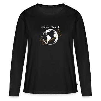 Glitter Everywhere–Sparkling Globe Shirt Design - Women's Premium Organic Long Sleeve Shirt - black - Front - Julia (174cm)