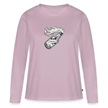 Cocktail Molotov - T-shirt manches longues Premium bio Femme - rose poudré - Devant - Julia (174cm)