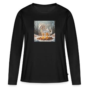 Feuratius - Frauen Premium Bio Langarmshirt - Schwarz - Vorne - Julia (174cm)
