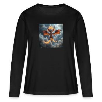 Fakiriana - Frauen Premium Bio Langarmshirt - Schwarz - Vorne - Julia (174cm)