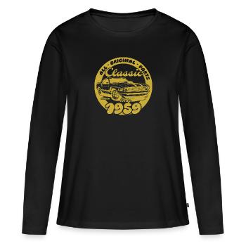 66. Geburtstag - Klassiker Musclecar 05/1959 - Frauen Premium Bio Langarmshirt - Schwarz - Vorne - Julia (174cm)