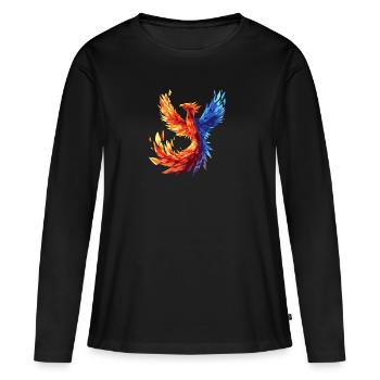 Phoenix phönix fliegen magic fabeltier - Frauen Premium Bio Langarmshirt - Schwarz - Vorne - Julia (174cm)